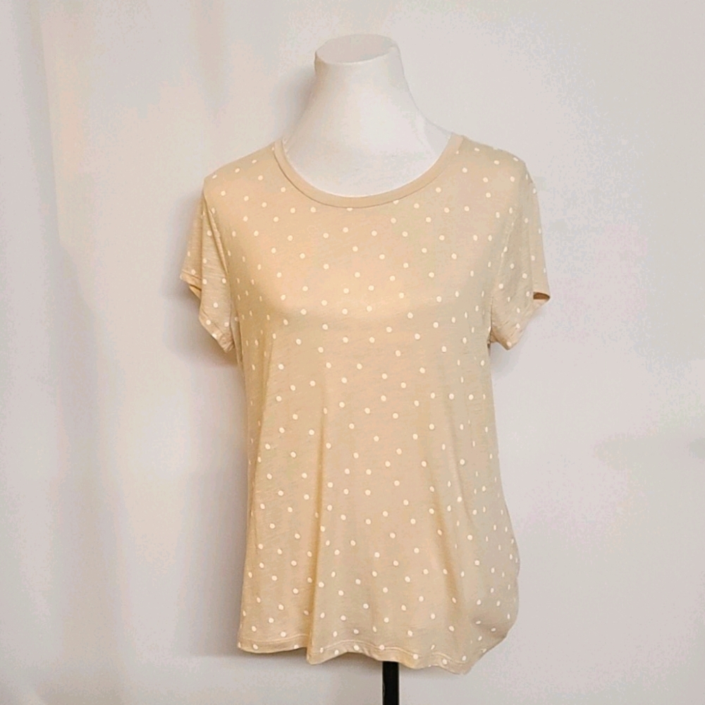 Ann Taylor Pink Poka Dot Tee Shirt